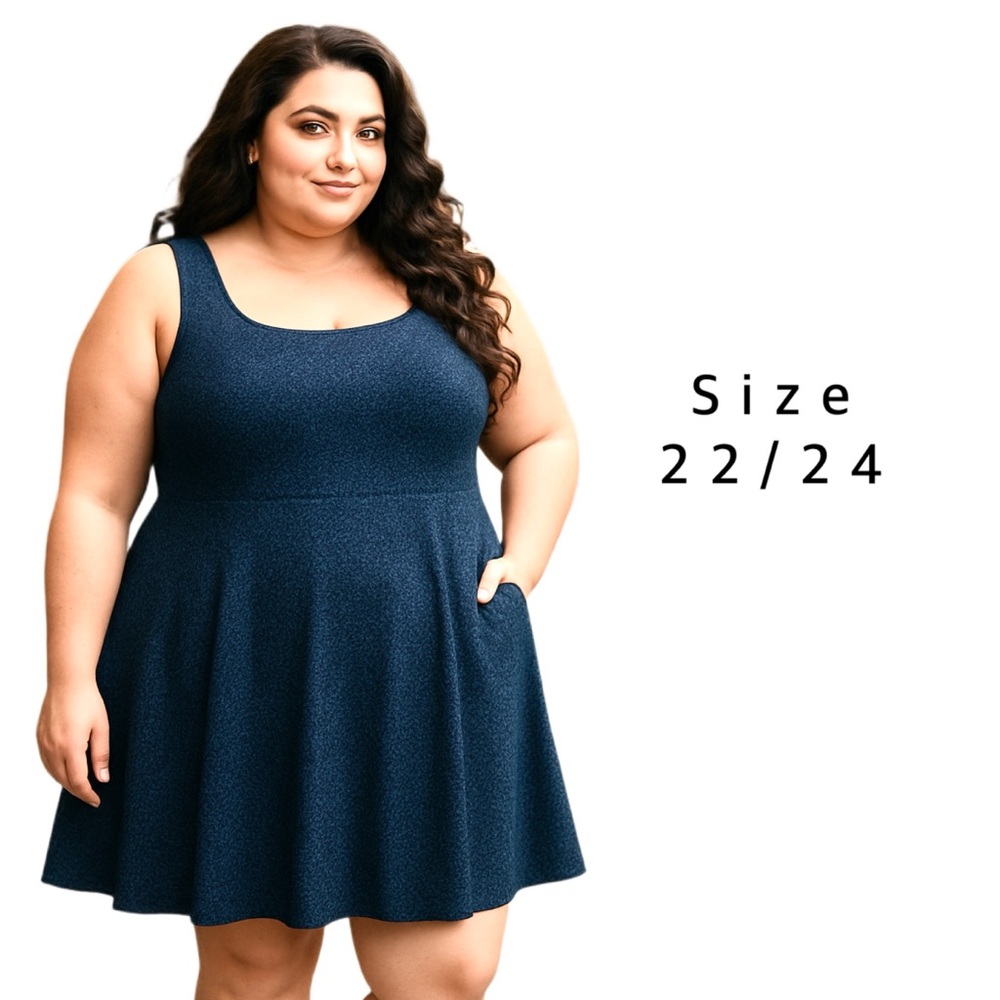 Yours Clothing Blue Animal Print Skater Dress – Plus Size 22/24, NWT